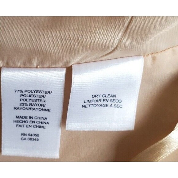 Evan Picone Womens Petite 4P Cocktail Dress Beige Lined Sleeveless ALine Bodycon - Picture 6 of 7